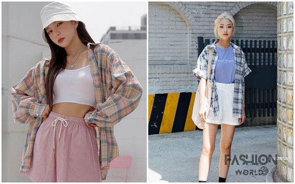 20+ cách phối áo sơ mi nữ kẻ caro kiểu Hàn Quốc siêu mê cho các nàng