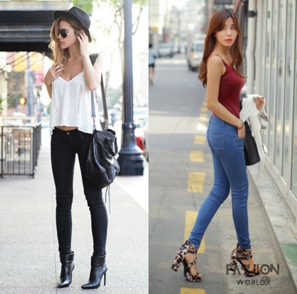 Đơn giản, dễ mặc và tôn dáng, đó chính là lý do tại sao quần skinny jean kết hợp với áo 2 dây