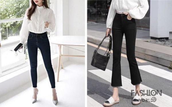 Nếu bạn muốn tạo ra vẻ nữ tính và điệu đà, hãy kết hợp quần jean đen nữ với áo sơ mi trắng