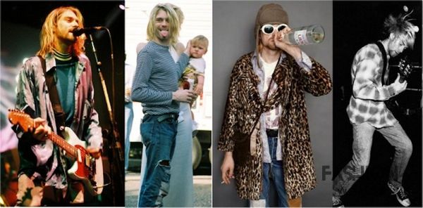 Phong cách ngang tàng và bất cần của Kurt Cobain tạo ra ấn tượng mạnh về xu hướng Grunge.