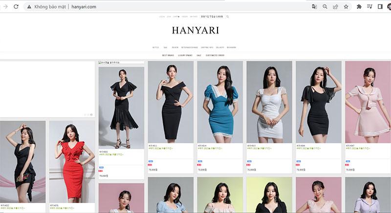 Hanyari cung cấp những mẫu váy hiện đại và thanh lịch, đại diện cho phong cách thời trang Hàn Quốc.