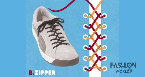 Cách buộc dây giày kiểu Zipper