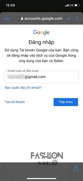 Bạn chọn Google và nhập email hoặc số điện thoại của bạn, rồi nhấn Next.