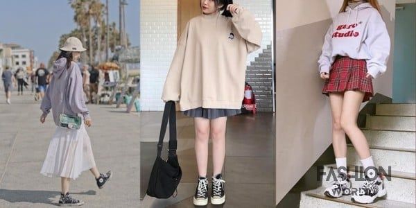 Bạn có thể mix chân váy này với áo hoodie để tạo nên một set đồ cá tính và trẻ trung